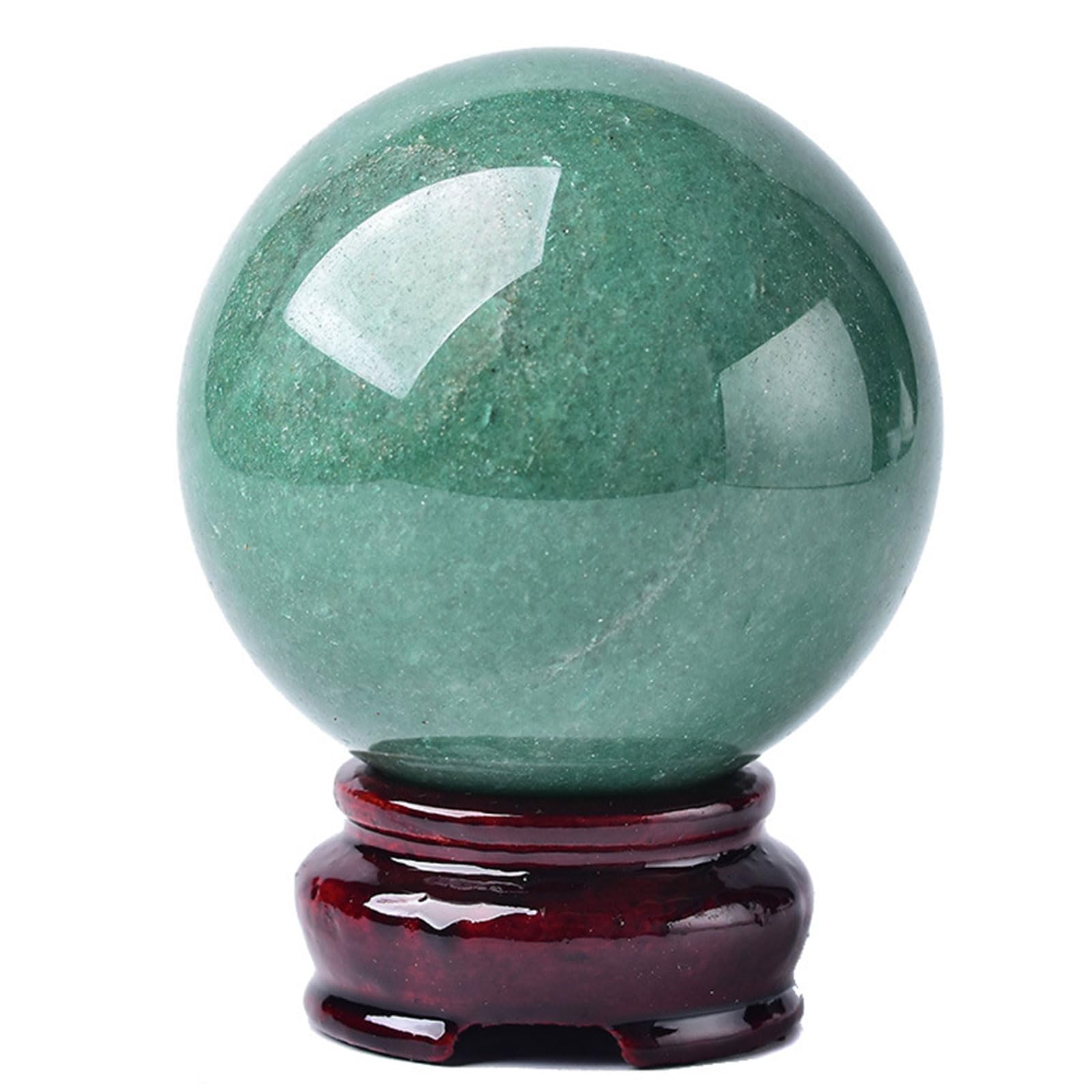 GPDNBIEU Fluorite Crystal Ball, Natural Green Aventurine Crystal Ball with Stand, for Fengshui Display Meditation Divination Home Decoration(Diameter 2.8")