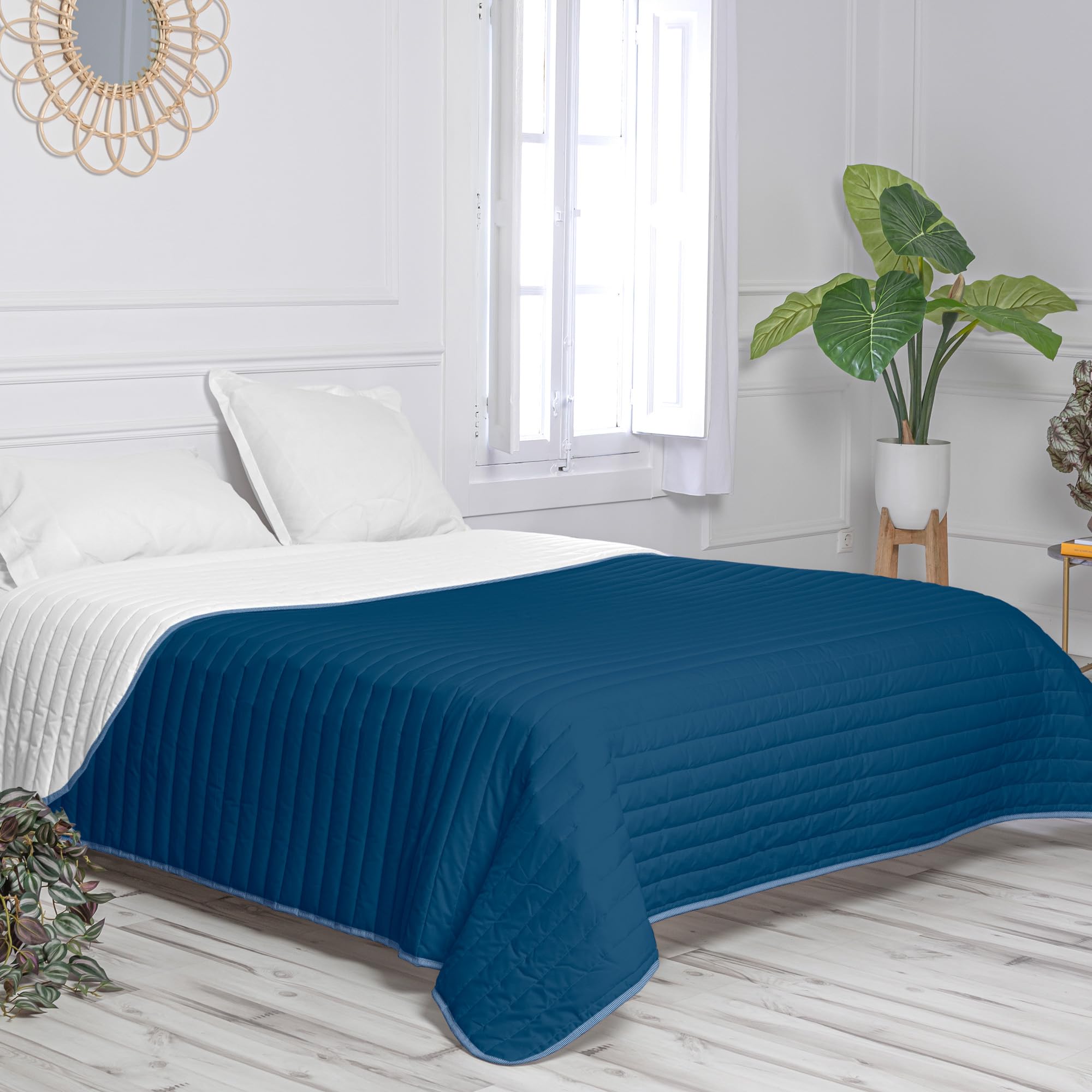 Couvre-lit Dash Colcha 240x260 cm bleu marine de prestige