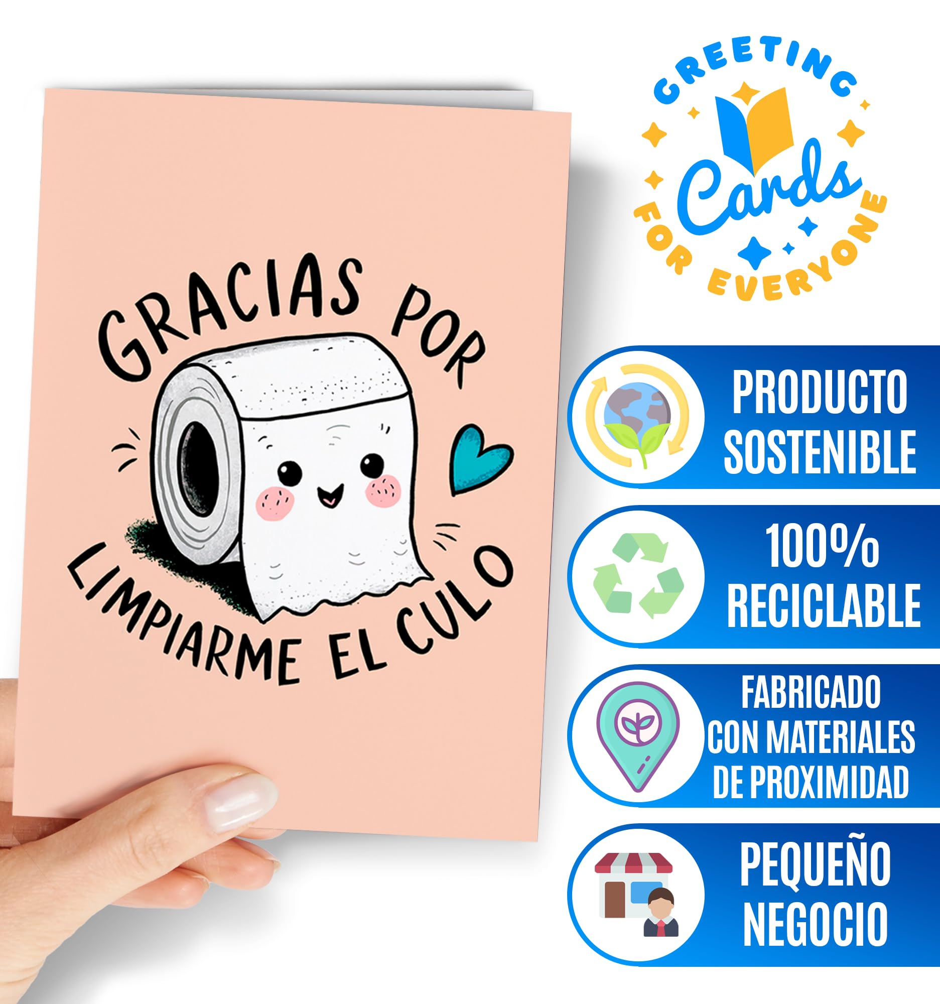 Tarjeta Felicitación Mamá o Papá - Tarjeta Felicitación del Día del Padre o Día de la Madre - Postal Gracias Papá Mamá - Tarjeta Divertida para Cumpleaños - Limpiarme - EU 17 - Greeting Cards — view 2