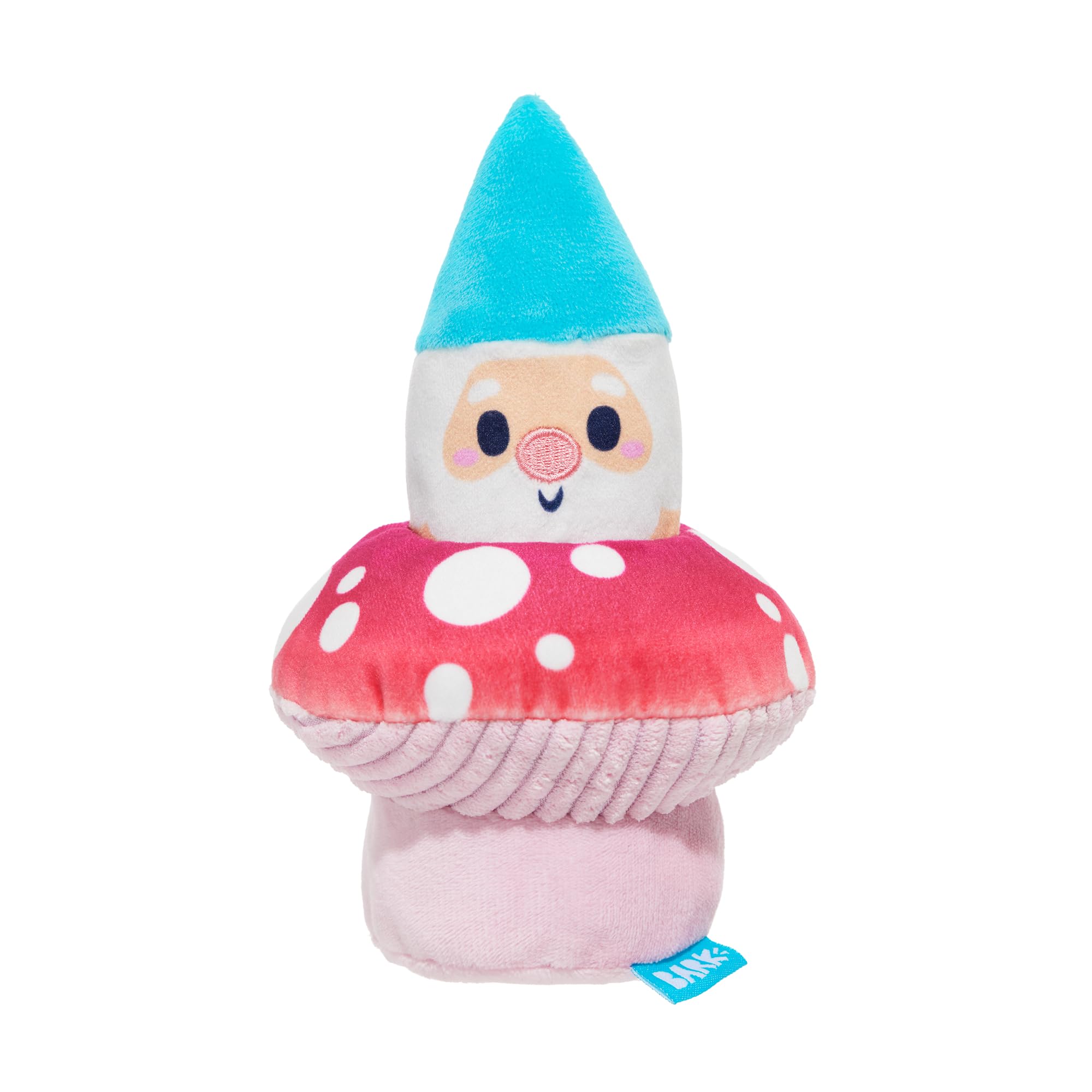 BARK Dog Toy Fun Guy Gnomie Homie 2 in 1 Squeak Plush Toy For Dogs, Perfect For Hiding Treats, Packed with Fluff & Crazy Crinkle, Designed for X-Small - Small Dogs