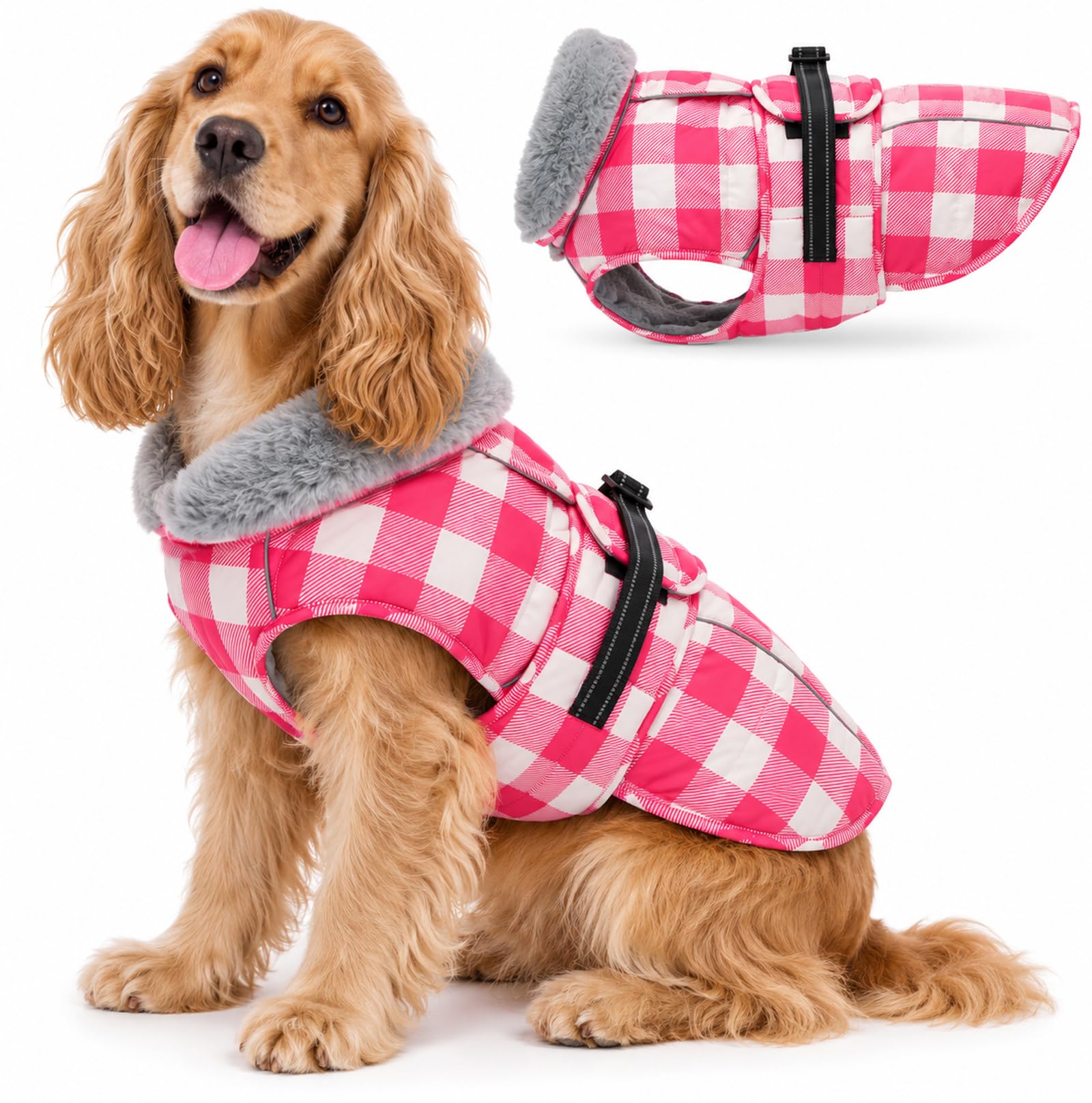 babepet Waterproof Winter Dog Coat, Thermal Fleece Dog Jacket Vest