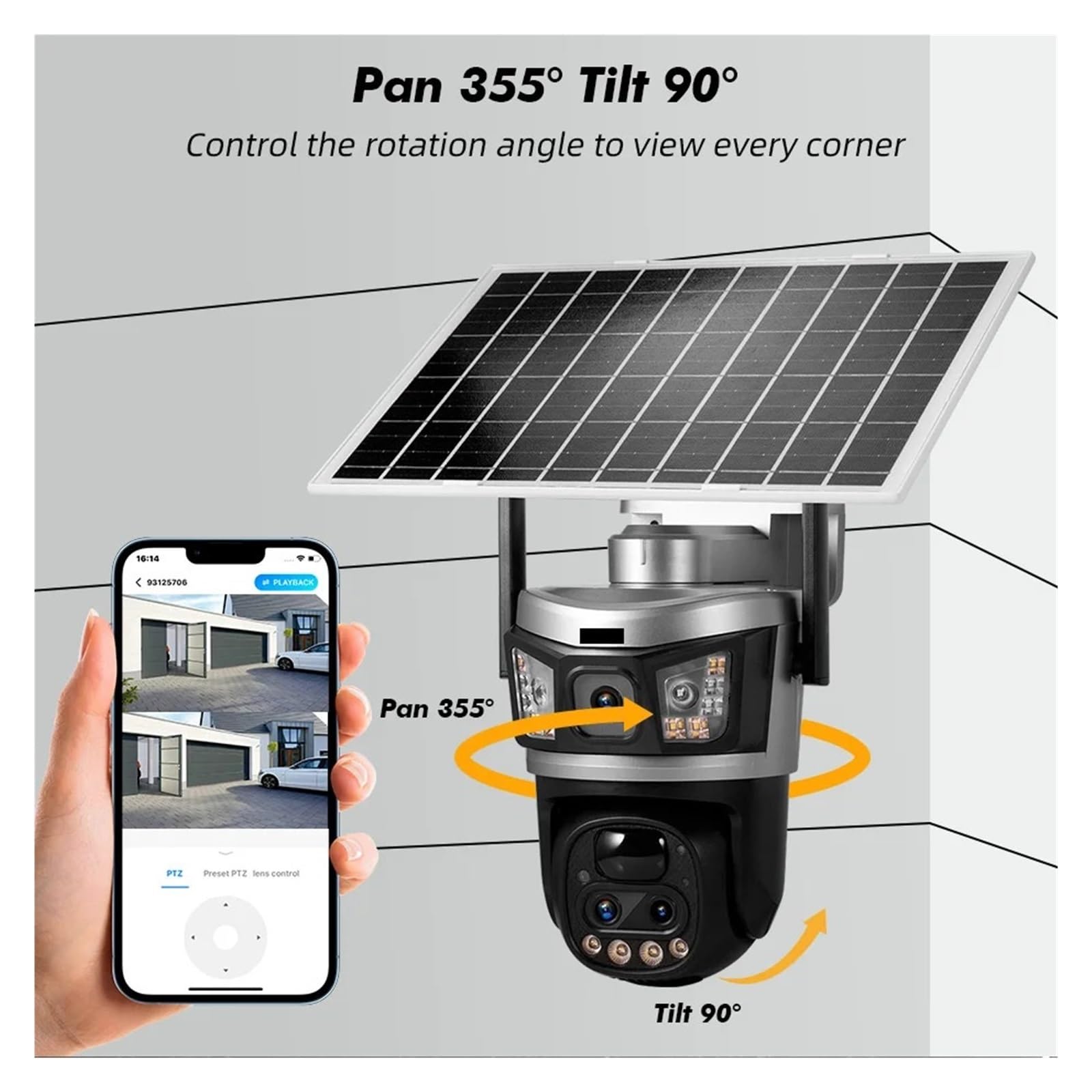 Caméra de sécurité Solaire PTZ 4G à Double Objectif 6MP