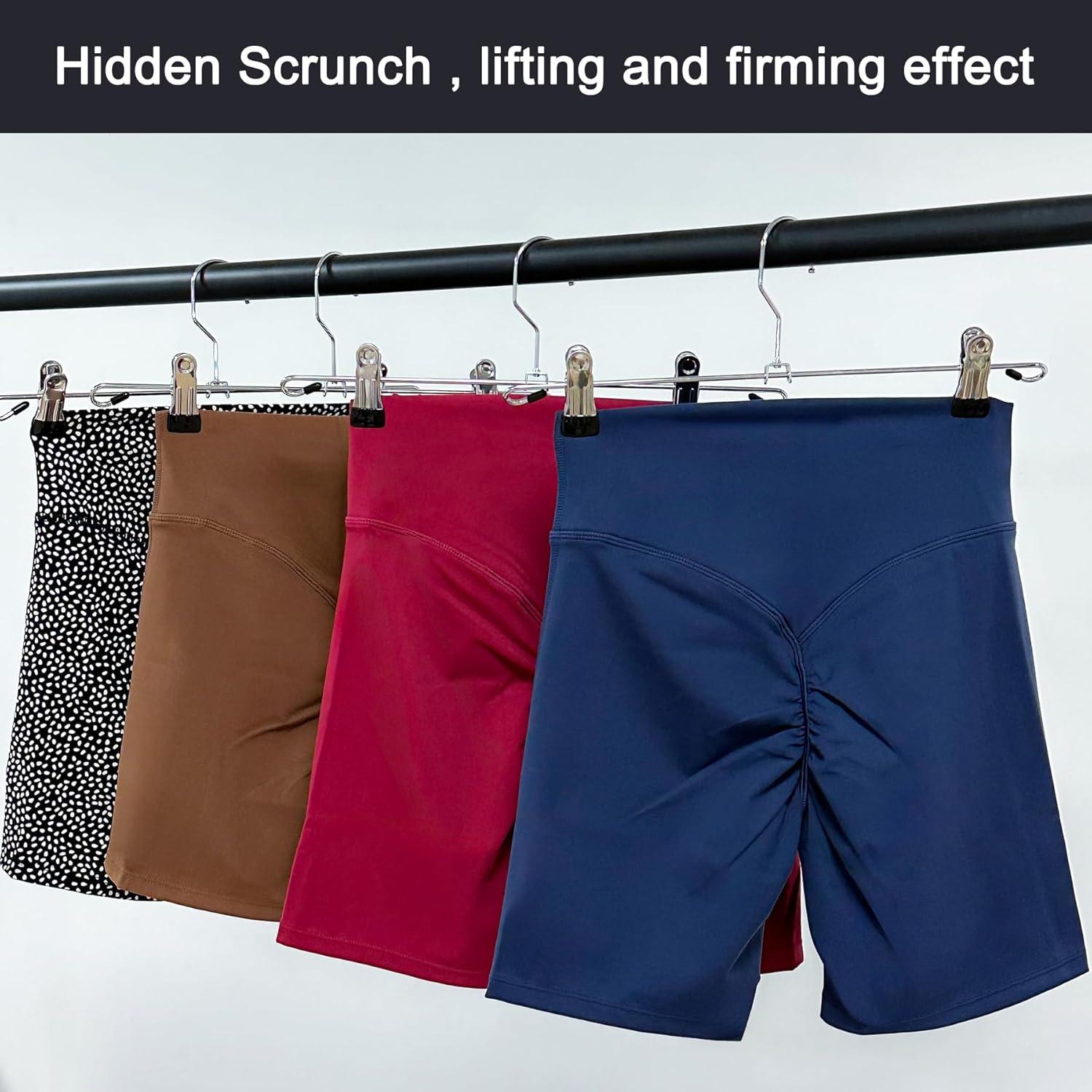 Aoxjox Workout Biker Shorts for Women Tummy Control Metamorph Mid-Rise Athletic Hidden Scrunch Gym Yoga Short 4.5" - Image 3