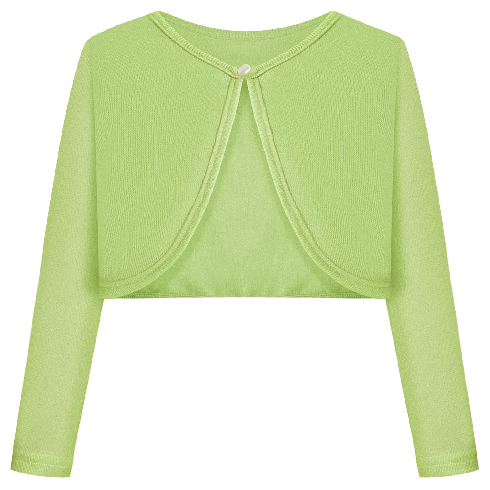 Bonny Billy Girls White Cardigan - Knit Kids Shrugs, Versatile Bolero Sweater, Easy Pair with Dresses & School Outfits 3-12Y