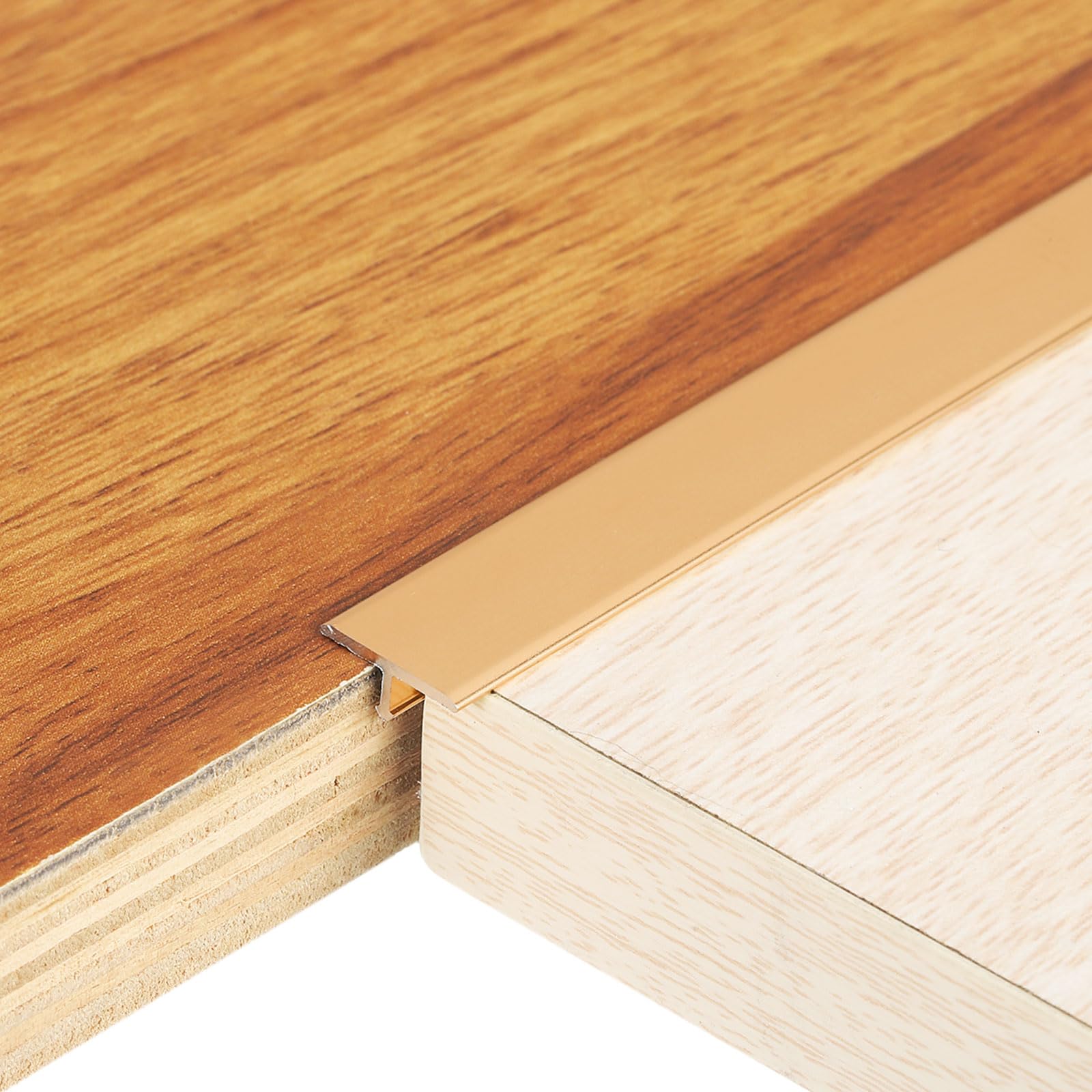 sourcing map 3Pcs 2.9ft x 0.47" t Molding Floor Transition Strips, Aluminium Alloy Vinyl Flooring Gap Trim for Joining Laminate Planks Tiles Floor Gaps, Rose Gold