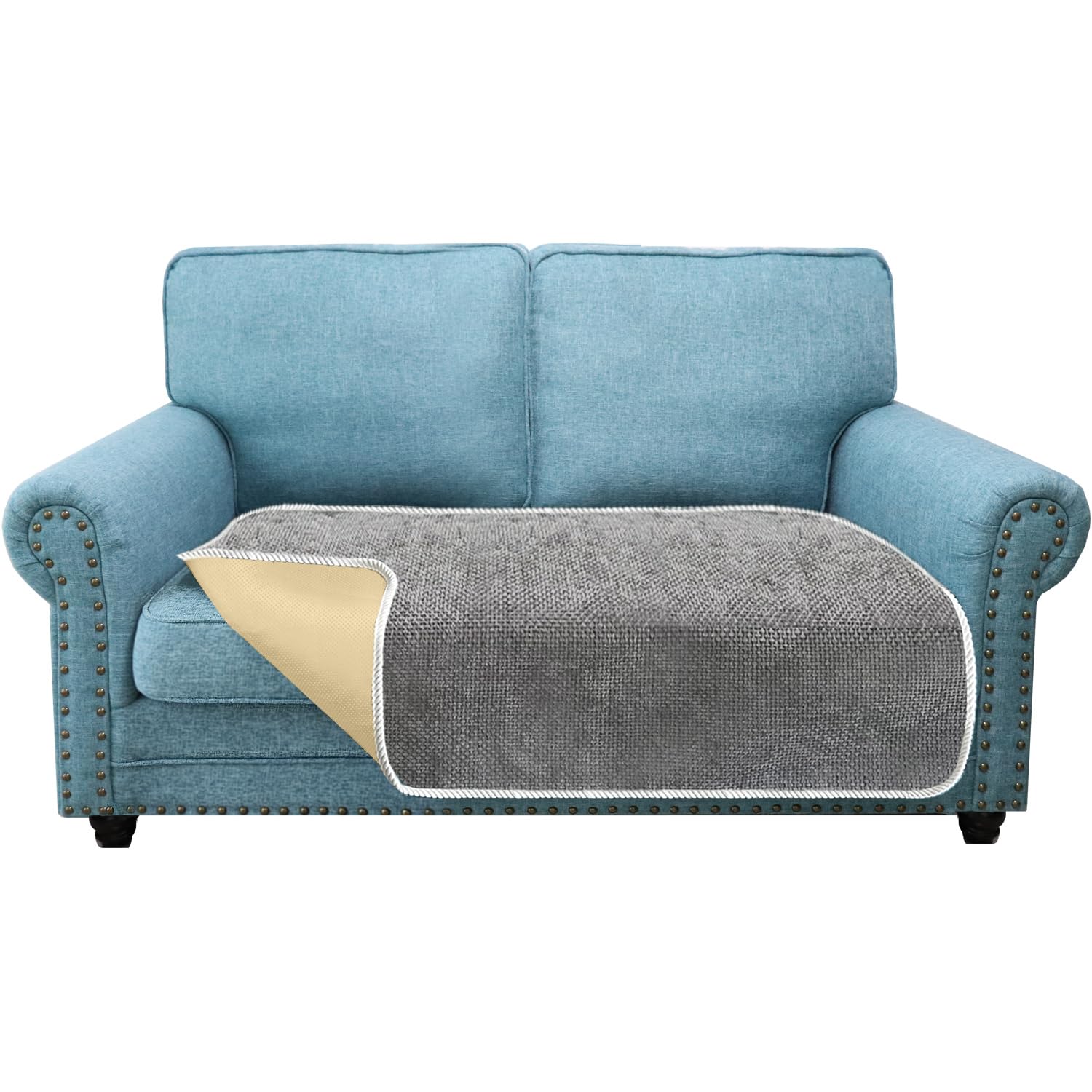Granbest Sofa Cushion Covers, Exclusive, Fashionable Design, Anti-Wrinkle, Washable, Sofa Cushion Protector Against Pets and Children (2-Seater, Grey)