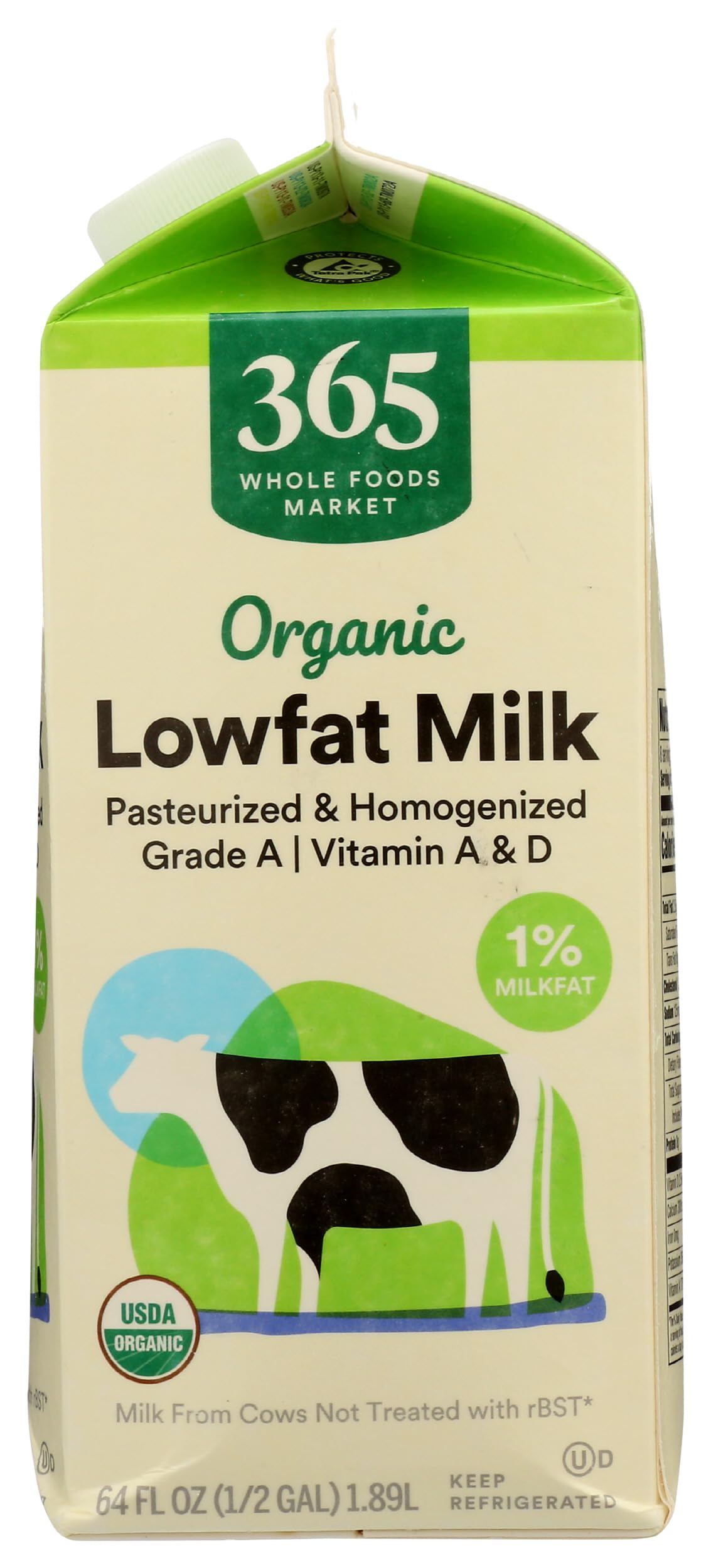 365 by Whole Foods Market, Organic Lowfat 1% Milk, 64 fl oz