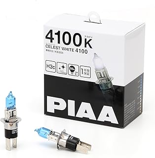 PIAA(ピア) 車用 バルブ ヘッドランプ/フォグランプ用 ハロゲンバルブ H3c 4100K セレストホワイト 車検対応 2個入 12V 55W(115W相当) 安心のメーカー保証1年付 HX604