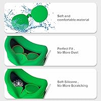 Vista 5 de TOMSIN Cubierta facial de silicona VR cubierta de agarre de cobertura completa cubierta frontal con cubierta de lente protector antitiro con correas