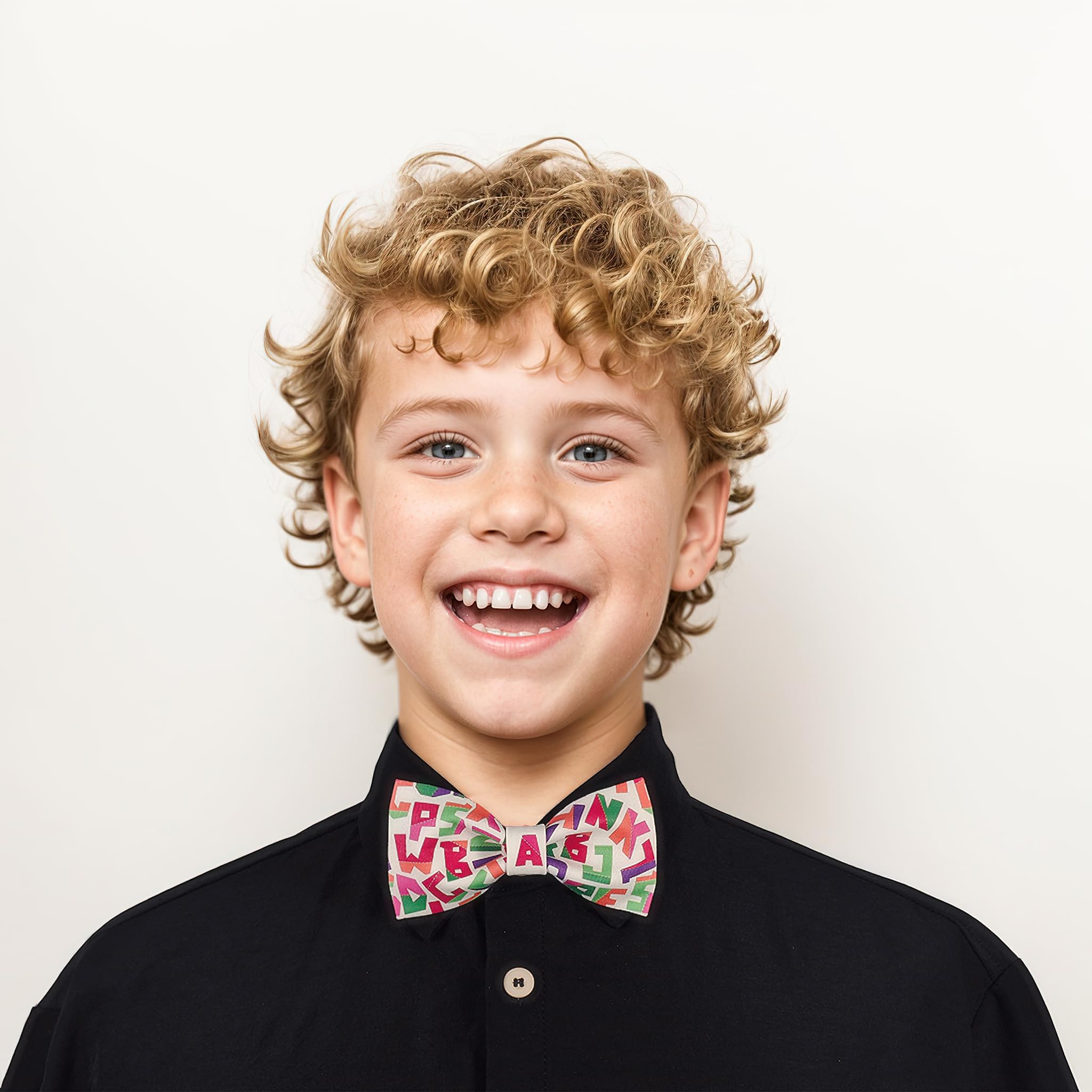Noeud Papillon Enfant Original Drole Fantaisie Motif Nœud Papillon Garçons de 4 à 12 Ans Originale Humour Imprime Boys Bow Tie for Kids pour Cadeau Anniversaire Ecole Festival Fete