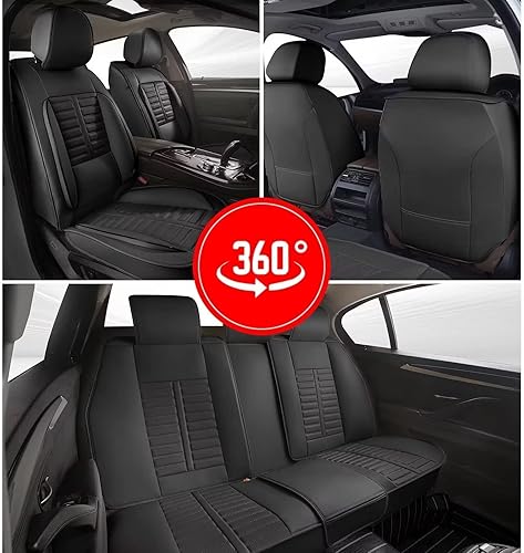 Miniatura 7 de Fundas de asiento para Nissan Versa 2009-2024, funda de asiento de piel sintética de 2 filas y 5 asientos, juego completo de protectores de cojín de