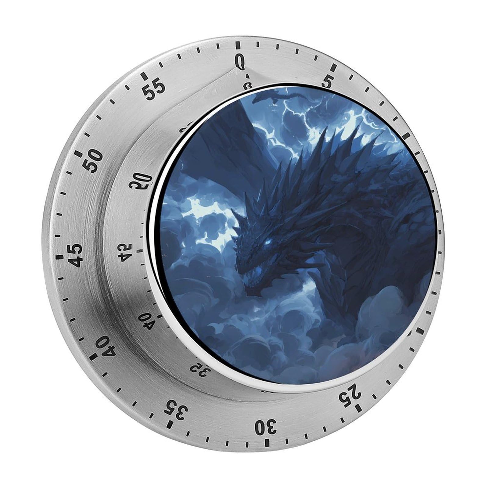 Flying Dragon with Thick Clouds Mechanical Timer with Alarm for Kitchen Cooking Productivity Stainless Steel Timers