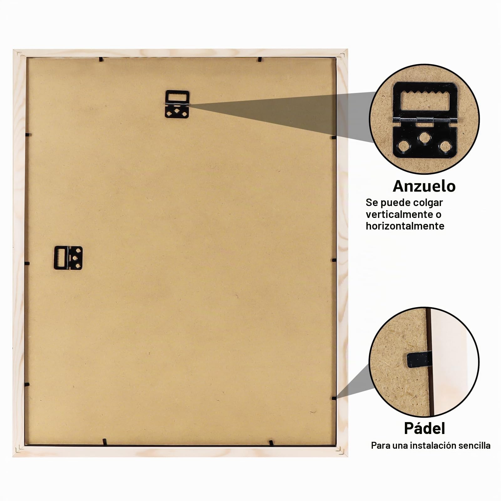 noir 40x50cm marco de foto en madera maciza con marco pino Passepartout de madera