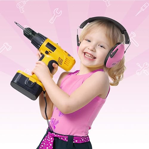 Vista 52 de Orejeras de seguridad con reducción de ruido de 31 dB con diadema ajustable para adultos y niños, protección auditiva, para autismo sensorial, negro