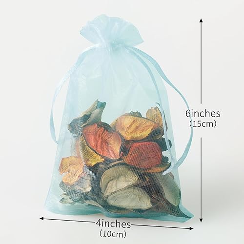 Miniatura 2 de 100 bolsas de organza, bolsas de malla pequeñas de 4 x 6 pulgadas (3.9 x 5.9 in), bolsas de regalo de joyería, bolsas de embalaje para fiestas,