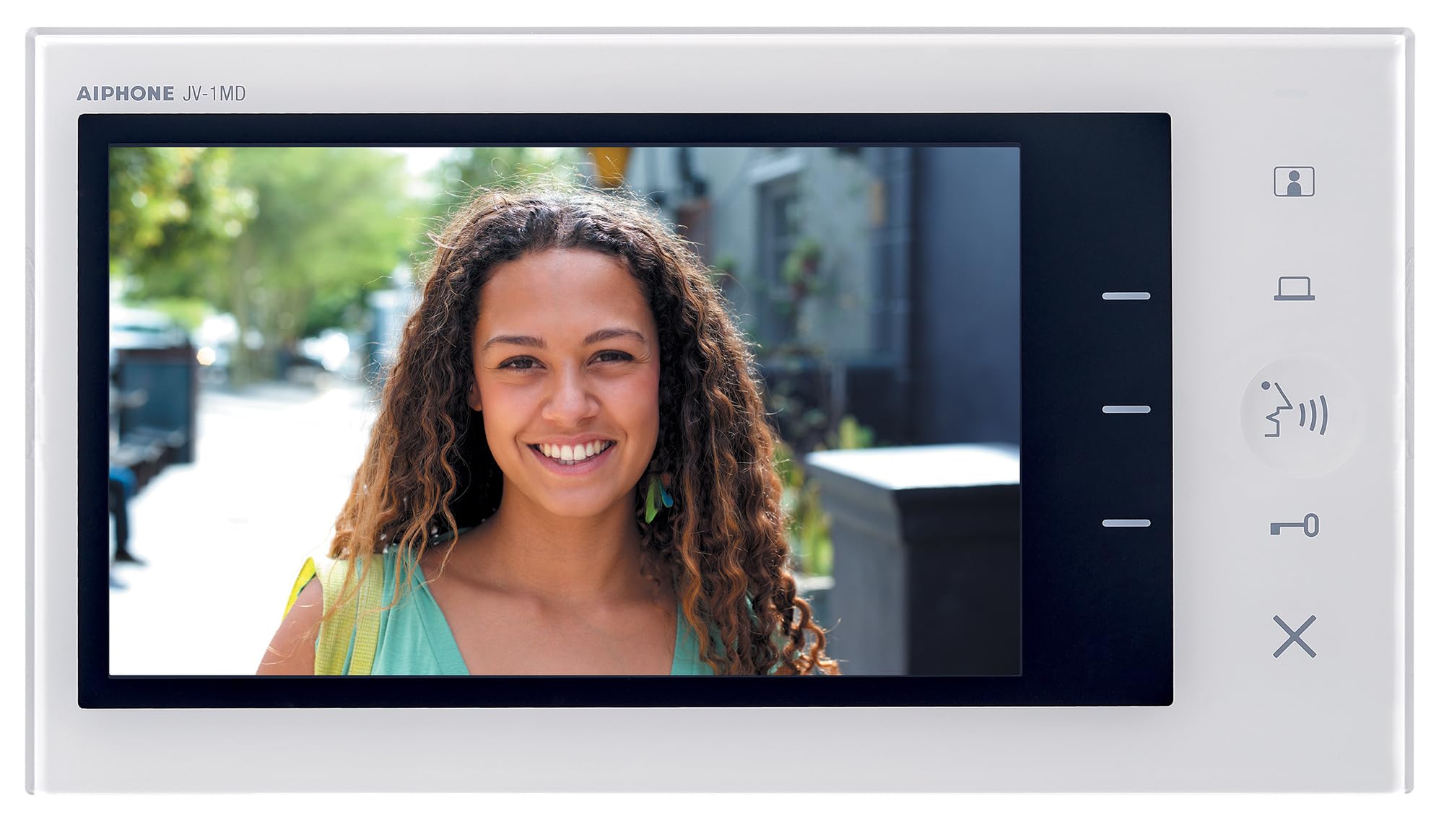 Zestaw portiera wideo JVS1F Aiphone - Wbudowany gramofon - monitor ekranu 7" - 2 przewody pełne