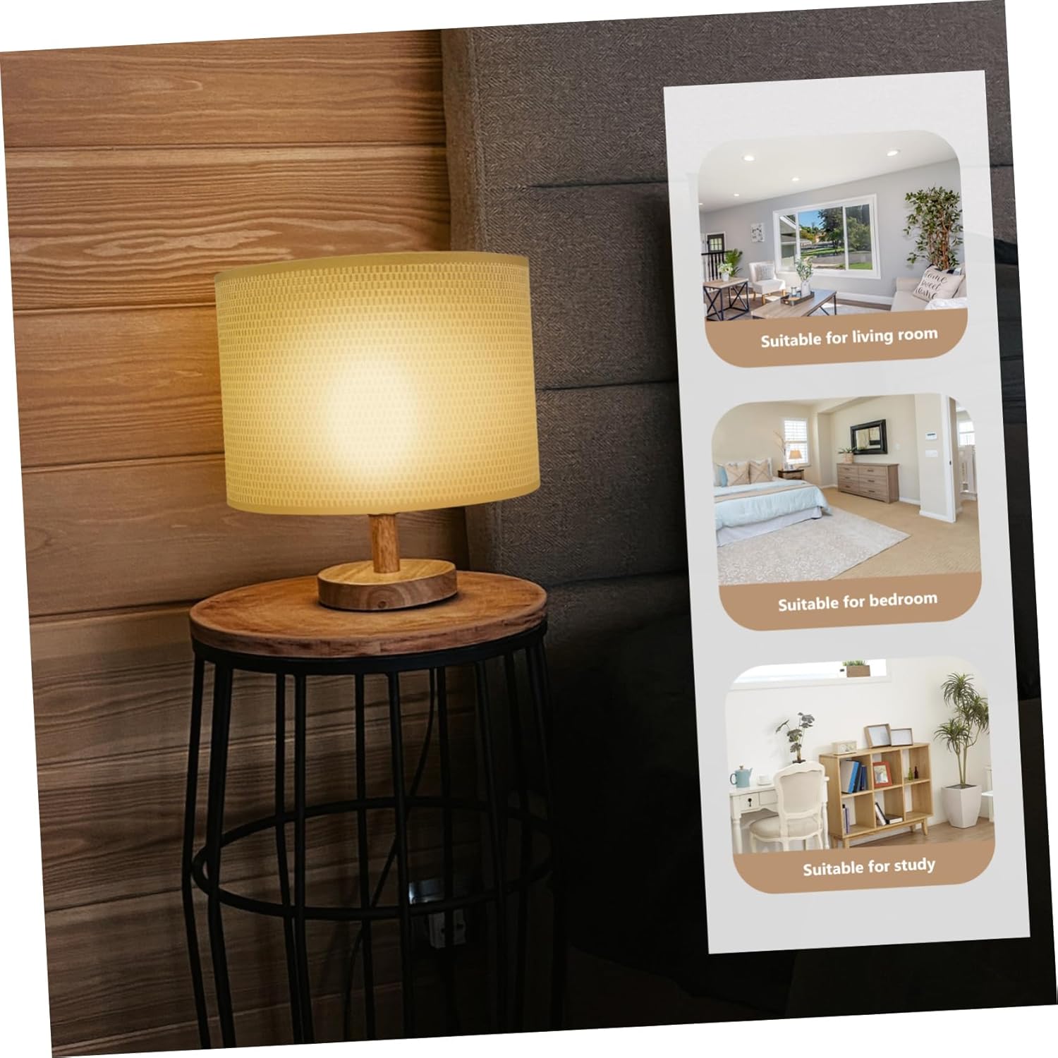 Fabric Lamp Shade Cylinder Cover Decorative Table and Floor Lamp Shade Softens Light Easy to Install and Fabric for Bedroom Living Room Study