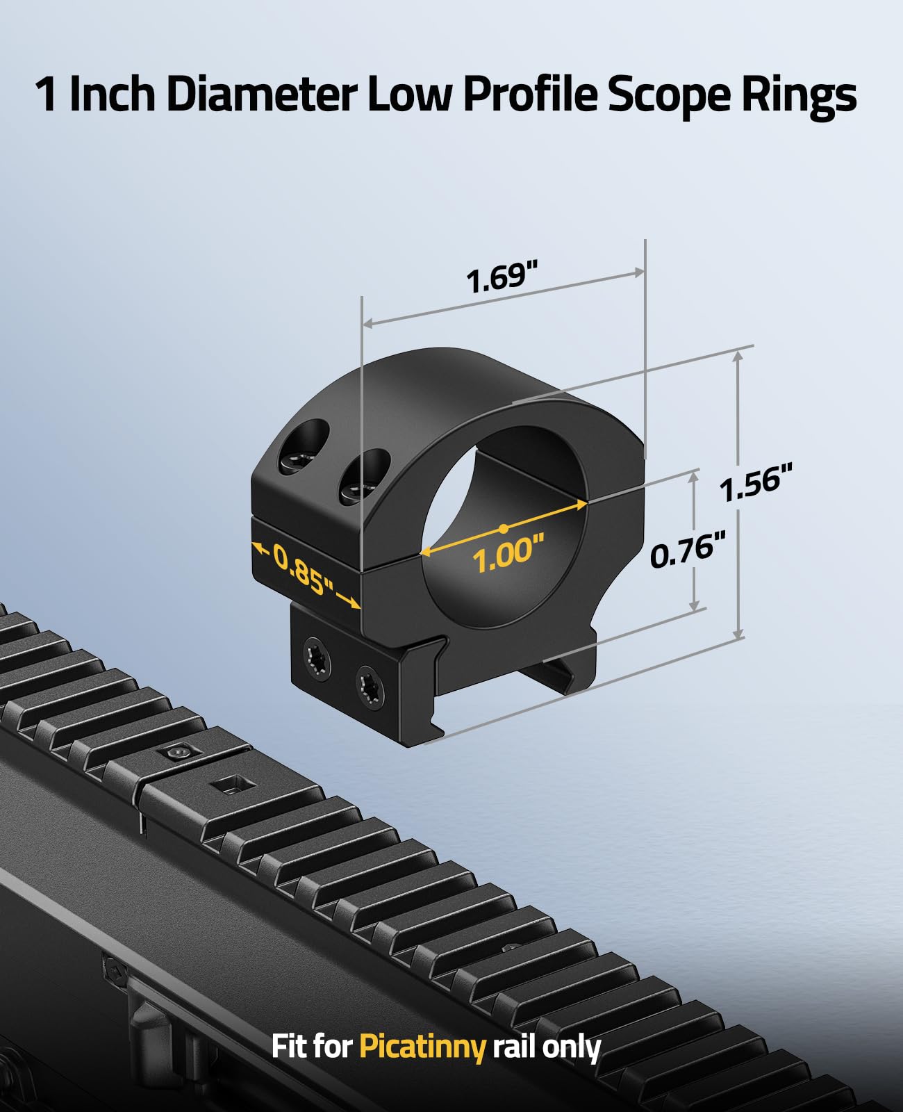 Snapklik.com : 1 Inch Scope Rings - Low Profile Precision Rifle Scope ...