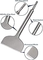 Vista 2 de SDS Plus cincel, Firecore - Brocas de eliminación de azulejos de 4 x 11 pulgadas para taladro de martillo giratorio SDS Plus, pala de acero
