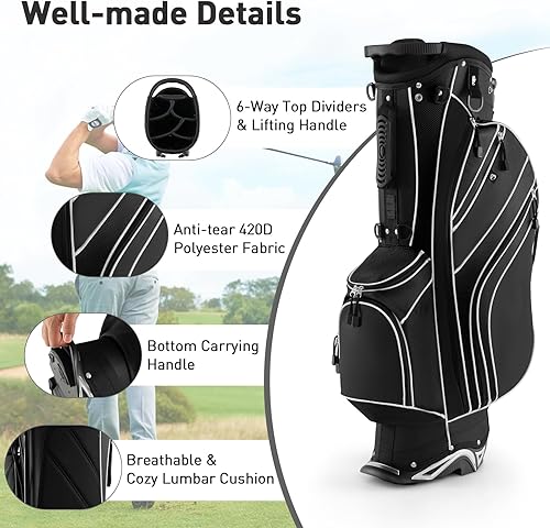 Miniatura 7 de Tangkula Juego completo de palos de golf de 10 piezas para hombre, para mano derecha, incluye aleación de 460 cc #1 Driver y #3 Fairway Wood & #4