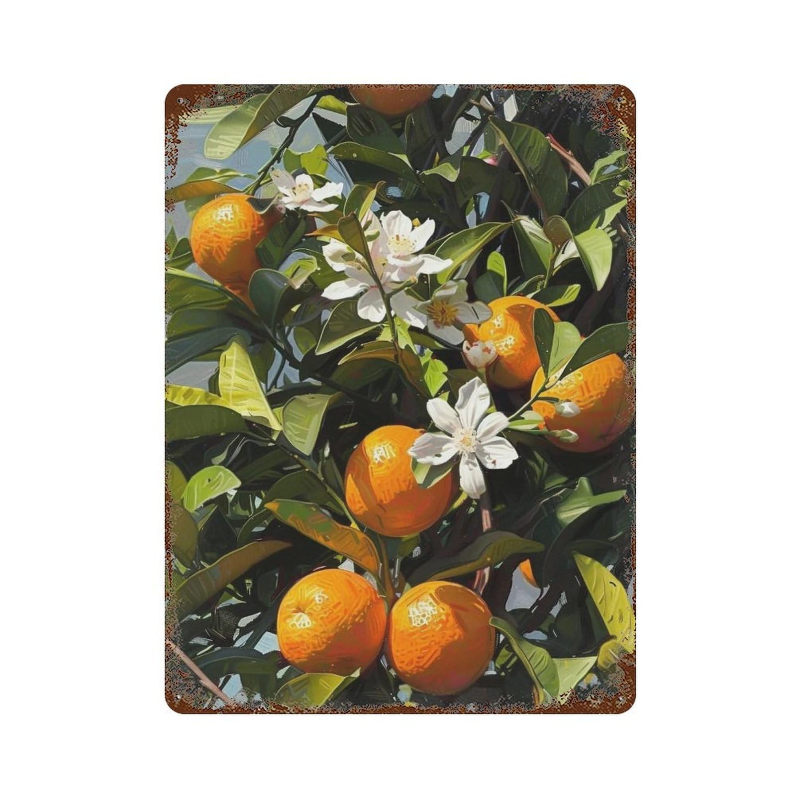 WUJHGRSG Sunny Citrus Grove (1) Wall Art Retro Iron Vintage Metal Tin Sign Poster Modern Decor for Home Cofffee Club Bar Shop Style 40x30cm
