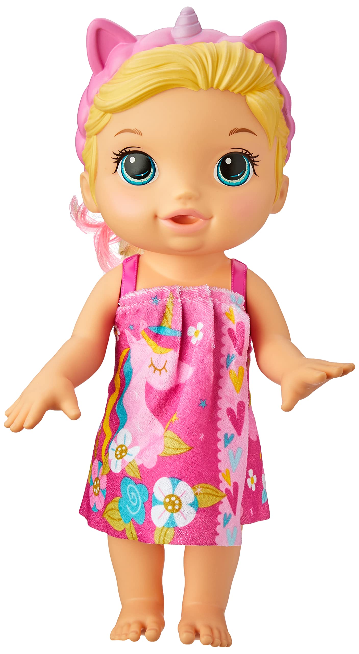 Baby Alive Babypuppe, 32,5 cm, zum Baden, Einhorn, Make-up und magische Nägel, Blondes Haar, Kinder, Mehrfarbig