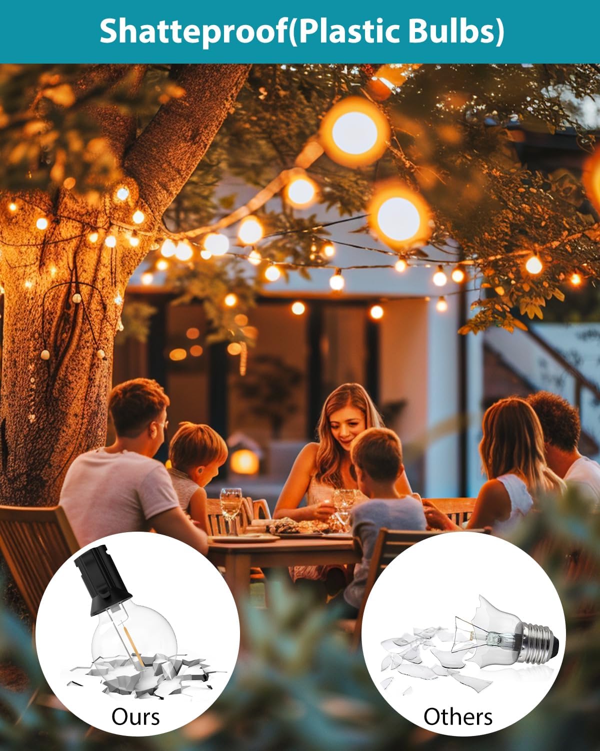 kolpop [Regulable & Temporización Guirnaldas Luces Exterior, 9.7M/30FT Luces Exterior, 10+1 LED Bombillas Impermeable Cadena de Luces Terraza Exterior, Interior Deco para Jardín, Patio, Fiesta