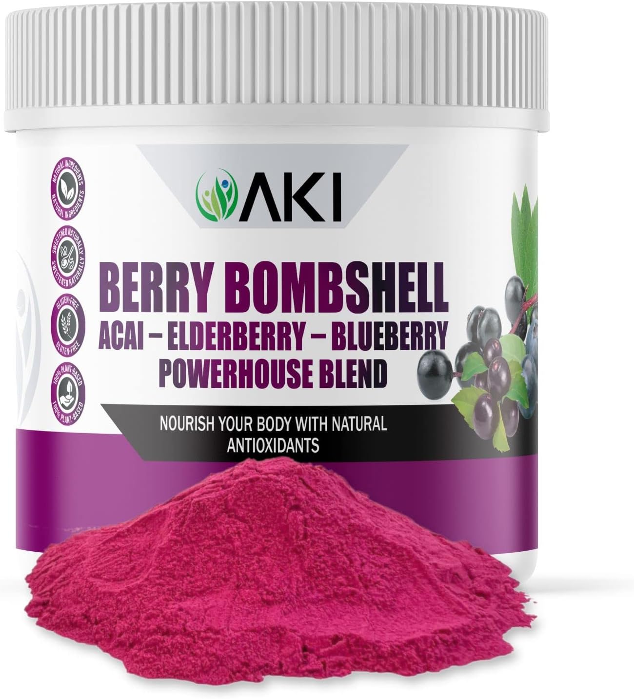 AKI Berry Bombshell Acai Elderberry Blueberry Blend (5.