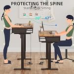 Standing Desk with Drawers, 47” Height Electric Adjustable Desk, Sit Stand Desks with Charging Station, Bureau de Travail Adjustable, Stand Up Desk, White