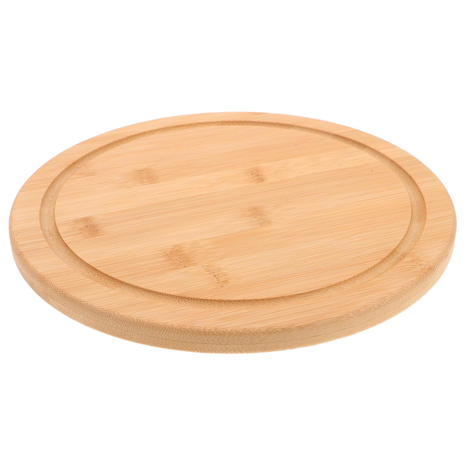 IMIKEYA Bandeja de Bambú para Servir Frutas y Bebidas para Desayunos y Charcutería Color Natural Diseño Redondo