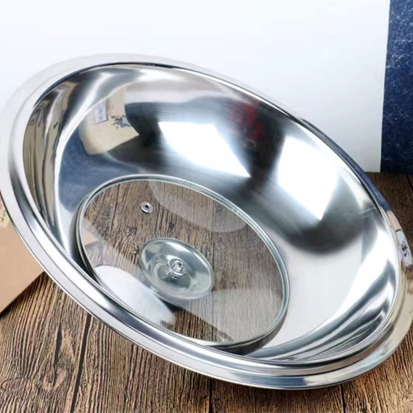 Pan Deksel, Pot Deksel Superieure Koken Wok Pan Deksel RVS Universele Pan Cover Zichtbaar Vervangen Deksel Voor Koken Wok Pot Kwaliteit Dome Wok Cover (Kleur: MAAT 32CM
