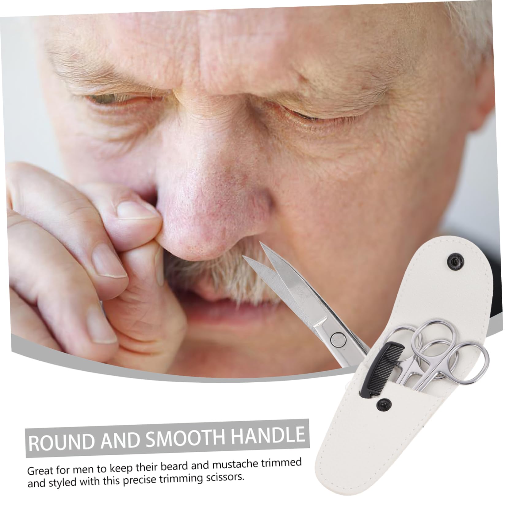 DOITOOL 12pezzi Forbici Per Barba Acciaio Inossidabile Con Trimmer Per Naso Kit Di Bellezza Portatile Con Astuccio Pelle e Piccolo Pettine Per Personale