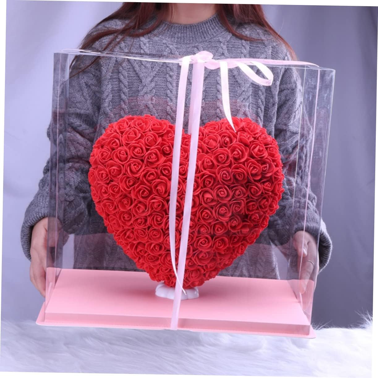Artificial Roses Flower Box Rose for Girlfriend Valentines Gifts Romantic Wedding Box