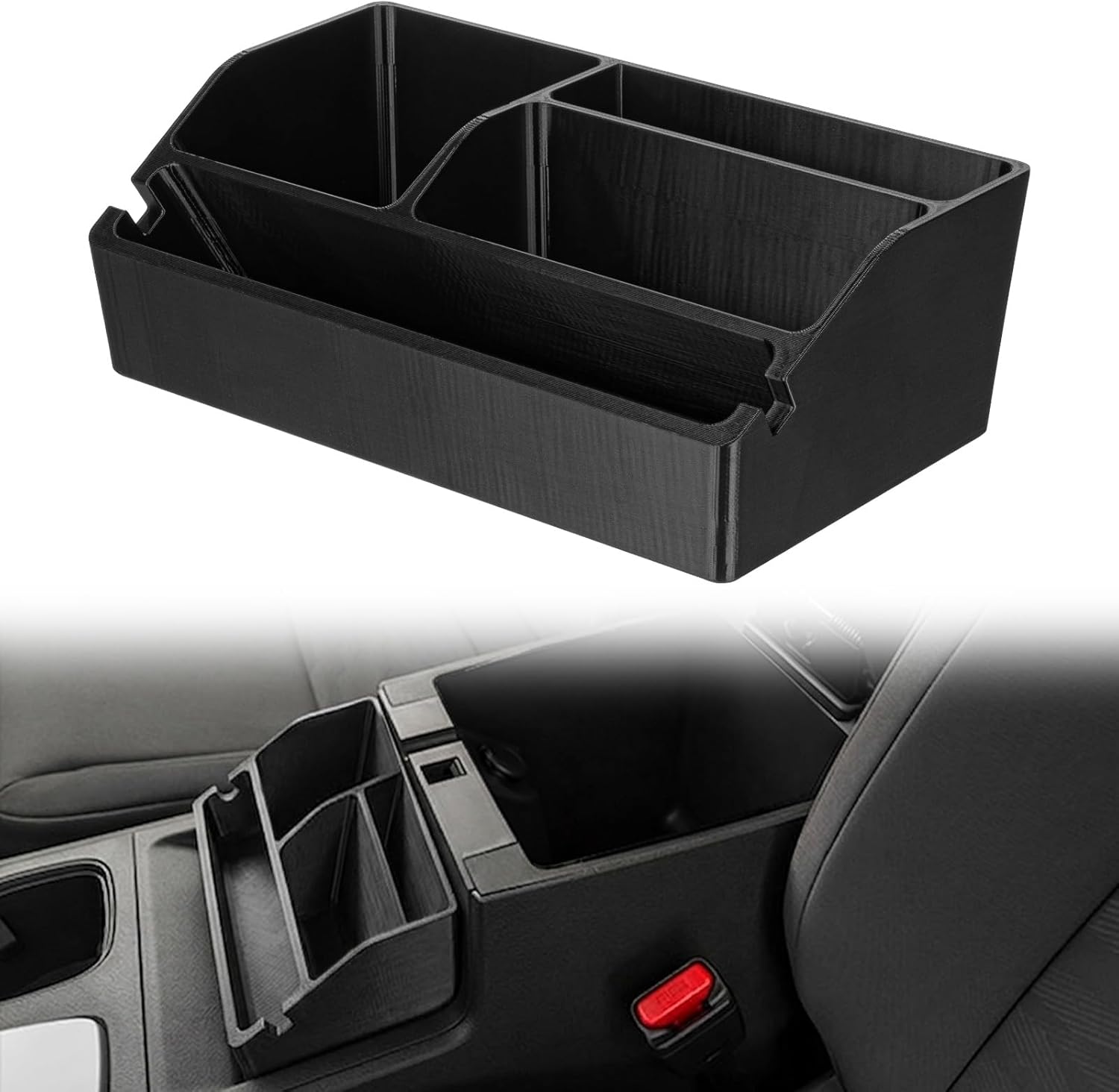 Center Console Organizer for Frontier 2022-2025, Custom Storage Tray for 3rd Gen Truck Accessories, Non-Slip Phone Holder