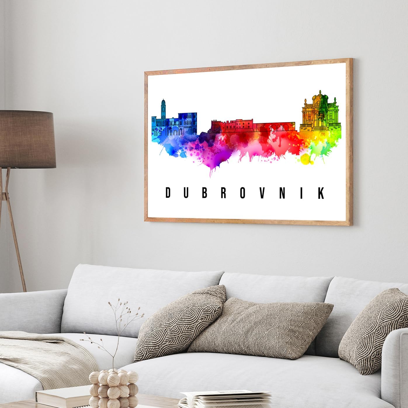 Pera Print Croatia Poster, Croatia-Dubrovnik Poster, Croatia Illustration Skyline City Poster, Modern Skyline Poster, Cityscape and Landmark Print, Home-Office Wall Art Decoration