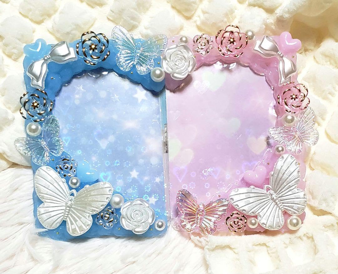 Amazon.co.jp: ホイップデコ?ペア 青 ピンク 蝶々 バラ 推し活 B8