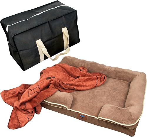 Miniatura 2 de Kit Cama Ortopédica para Perros con Manta - Impermeable - Funda Lavable y Cama de Perro de Espuma de Memoria - Cama para Perros Tamaño Mediano.