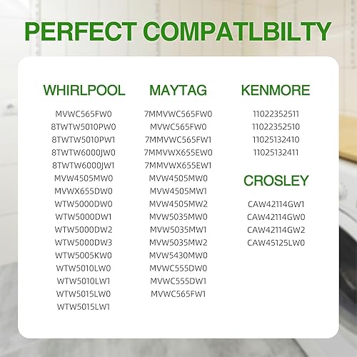 Miniatura 4 de Actualizado W11130362 WTW5000DW2 WTW5000DW3 WTW5000DW1 MVWX655DW1 MVWC565FW1 Kit de varilla de suspensión para lavadora Whirlpool Maytag Kenmore -