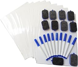 HYFIVE Dry Wipe Boards Set with 10 Dry Erase Pens & 10 Erasers Reusable Dry Erase Board/White Board for Home, School, Office, Ideal Mini Whiteboard for Homework, Spelling Practice and Brainstorming