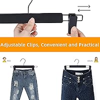 Vista 4 de NORTHERN BROTHERS Perchas para pantalones, paquete de 10 – Percha de plástico negro con clips – Ajustable, antideslizante, ahorro de espacio