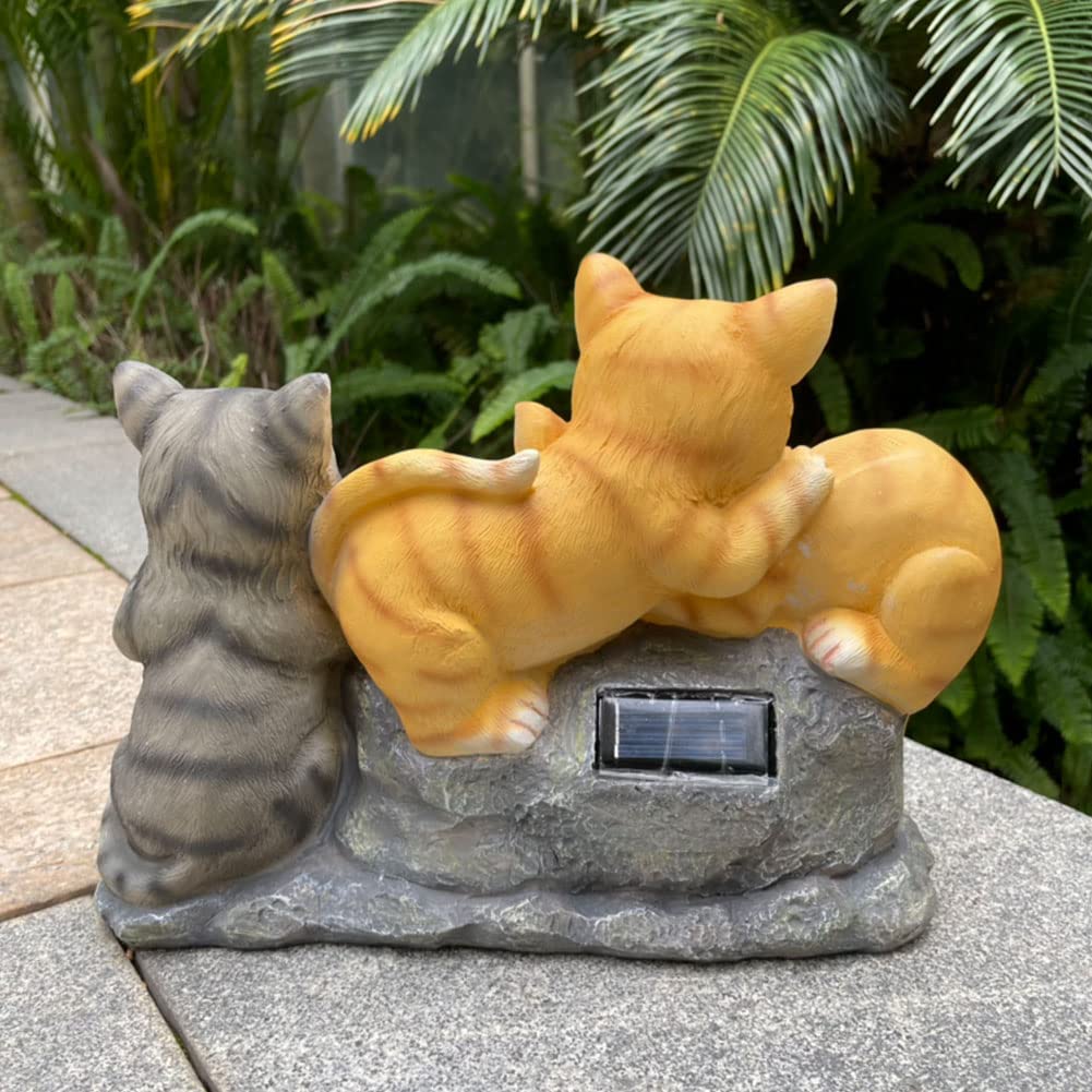 Statuetta Da Giardino Gatto Con Luci Solari LED – Decorazione Da Esterno Per Prato E Cortile