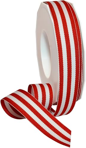 Morex Ribbon Polyester Grosgrain Striped Decorative Ribbon, Rainbow
