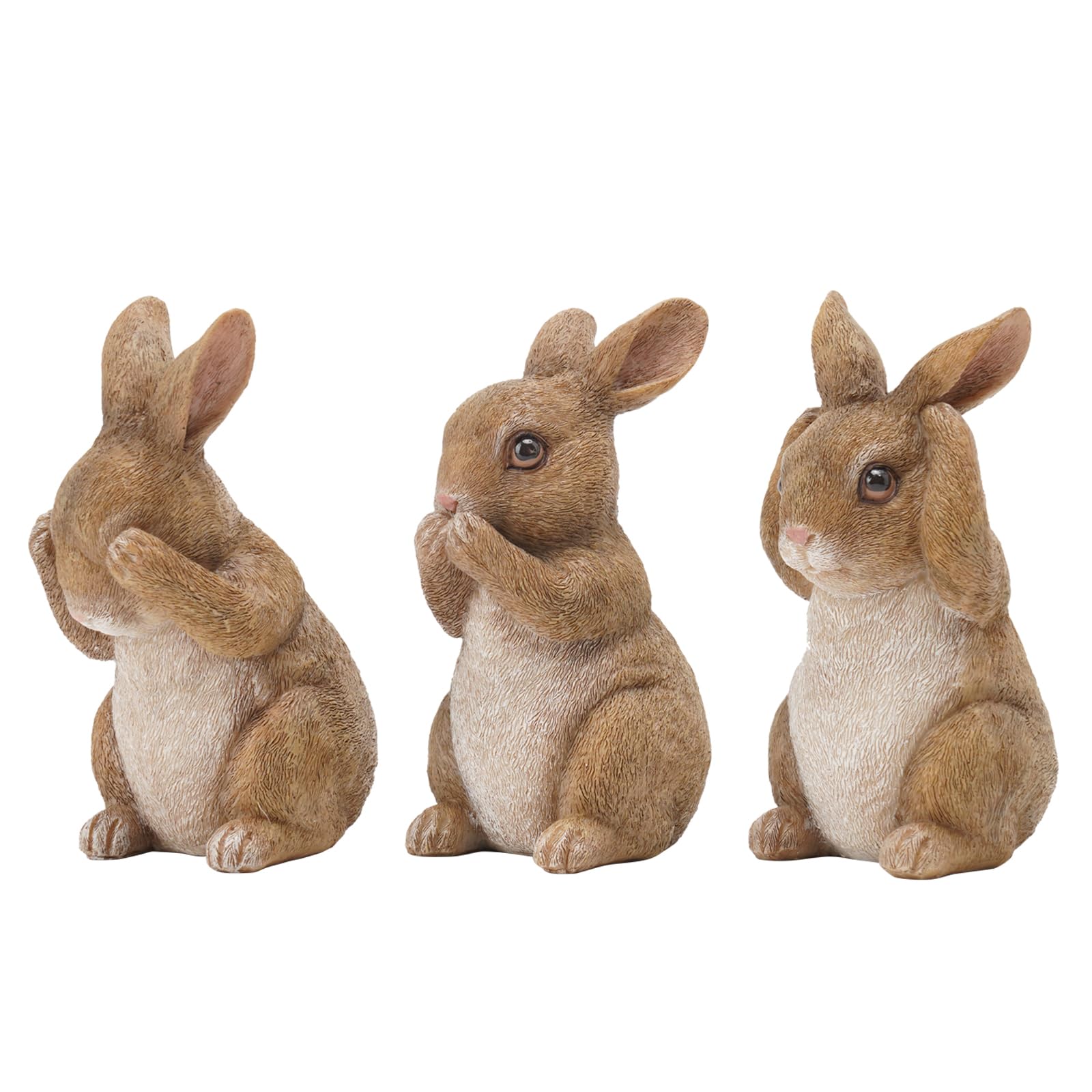 Easter Bunny Decor Rabbit Statues - Hear See Speak No Evil Rabbit ...