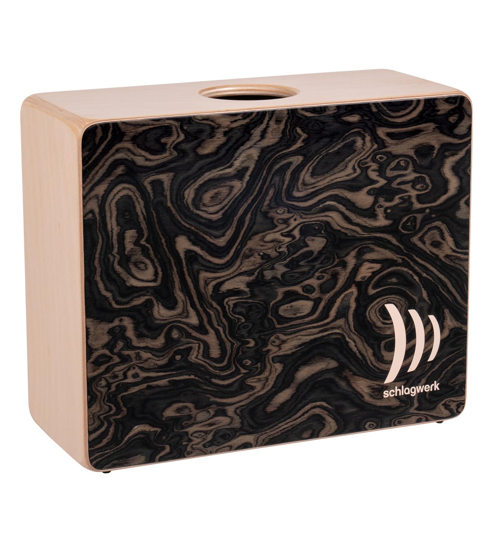 Schlagwerk DC400 Bass Cajonito – Mini Cajon aus Holz mit extra Tiefgang – Beidseitig bespielbare Reisecajon mit integriertem Dämpfungspad & Wah-Wah-Effekt – Kompakte Percussion Handtrommel