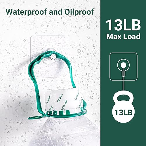 Miniatura 3 de Ganchos para fotos sin clavos, sin daños, 20 ganchos adhesivos para cocina, baño, dormitorio y oficina, carga máxima de 13 libras