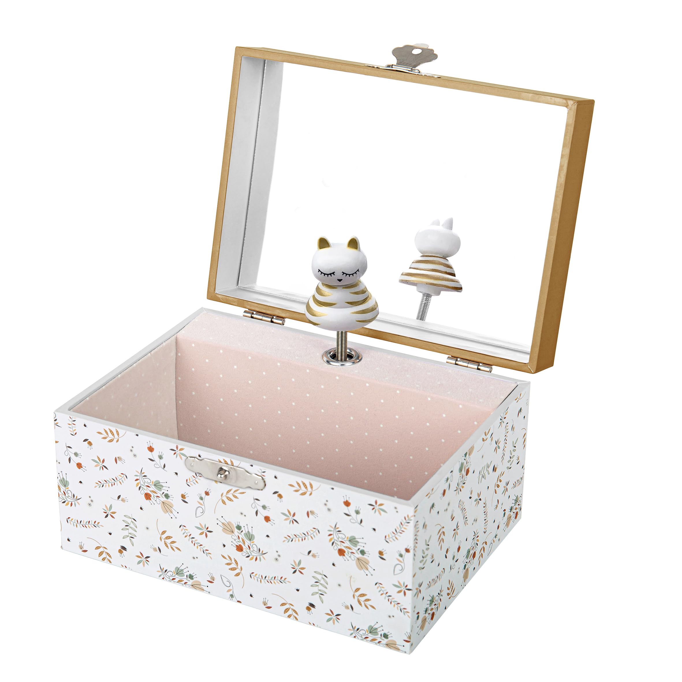 Trousselier 6260120 Schmuckkästchen für Kinder, Katze, Spieluhr mit Musik und tanzender Figur, Musikspieluhr, Schmuckschatulle