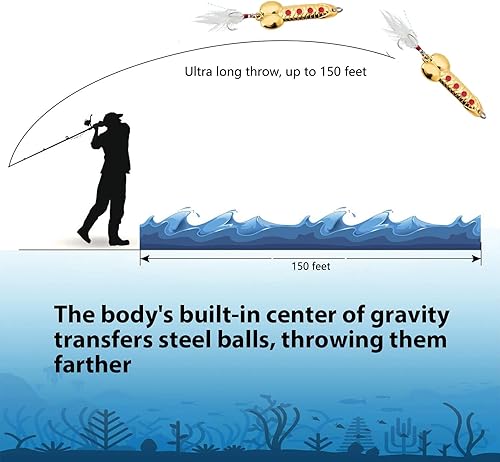 Miniatura 4 de GaiRen Regalos de pesca para hombres, regalos de elefante blanco, señuelos de cuchara para trucha lubina, divertidos artilugios divertidos y únicos