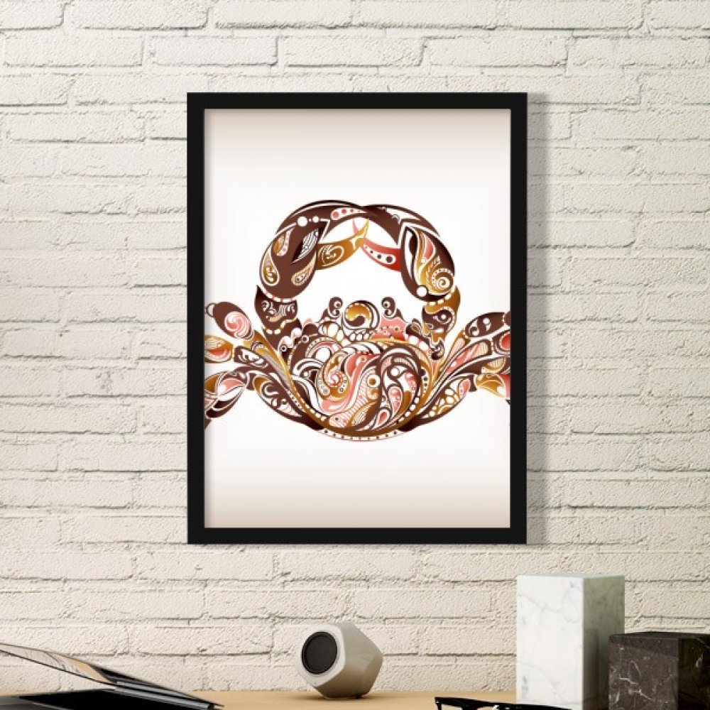 Cadre photo bois noir motif crabe une idée cadeau originale pour passionnés d'océan