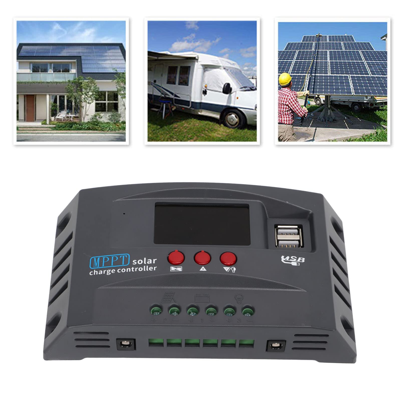 Contrôleur de Charge solaire MPPT, Adaptation intelligente, haute efficacité, 10 ampères, contrôleur de Charge solaire pour système solaire