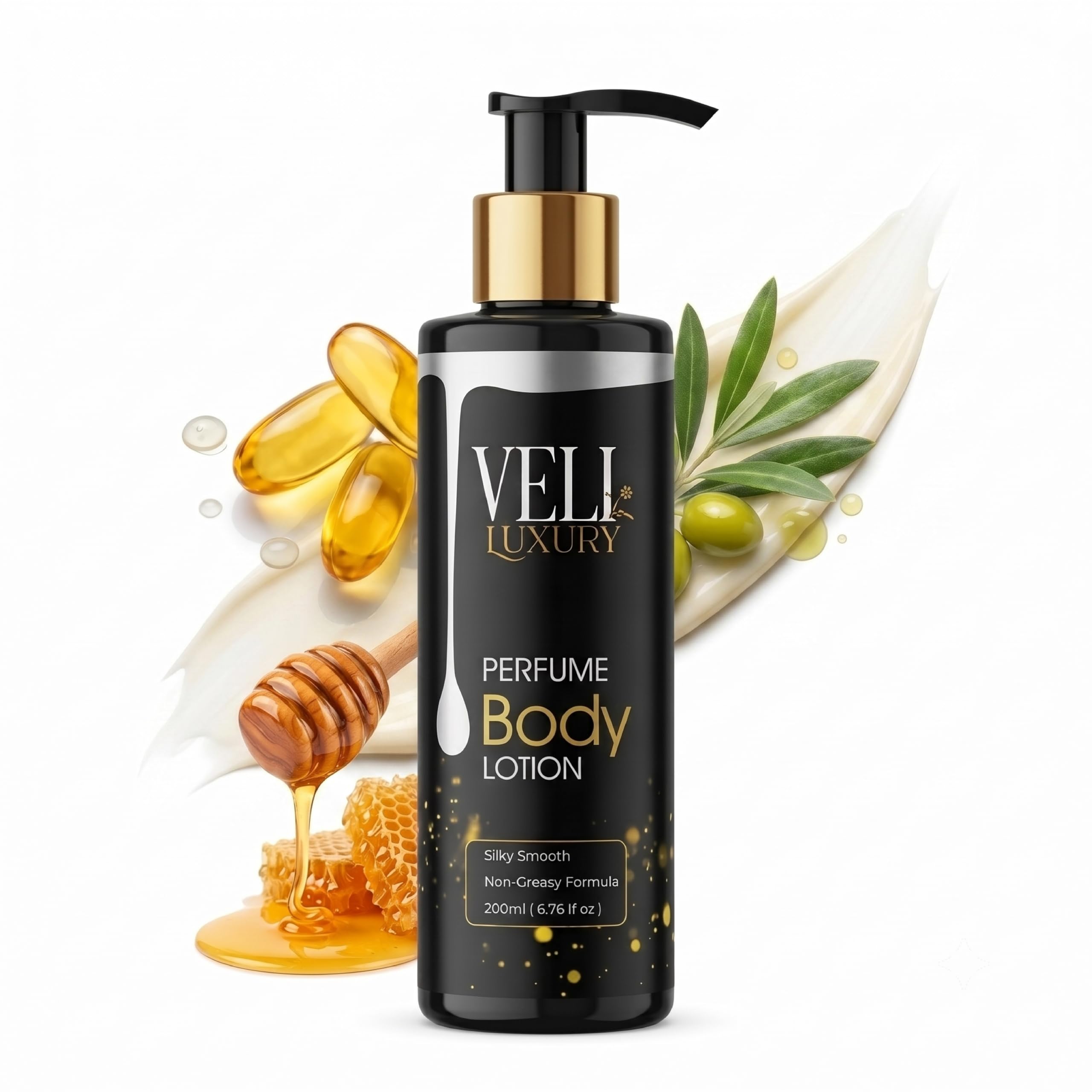 Body Lotion for Women & Men 200ml (1 PCS) Hydrating Moisturizing Body Lotion with Vitamin E, Olive Oil, Shea Butter & Honey | Non-Greasy Long Lasting Perfume Body Moisturizer For Dry Skin-image-13